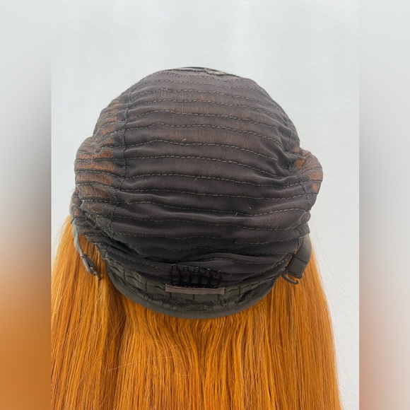 18” 4x4 Lace Closure, Straight Human Hair Wig, Color Similar to Ginger - Picture 8 of 12